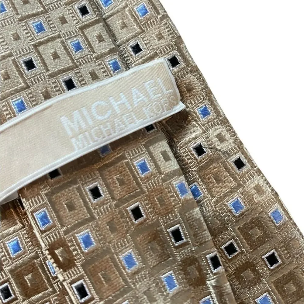 Michael Kors Gold Silk Tie Men's One Size